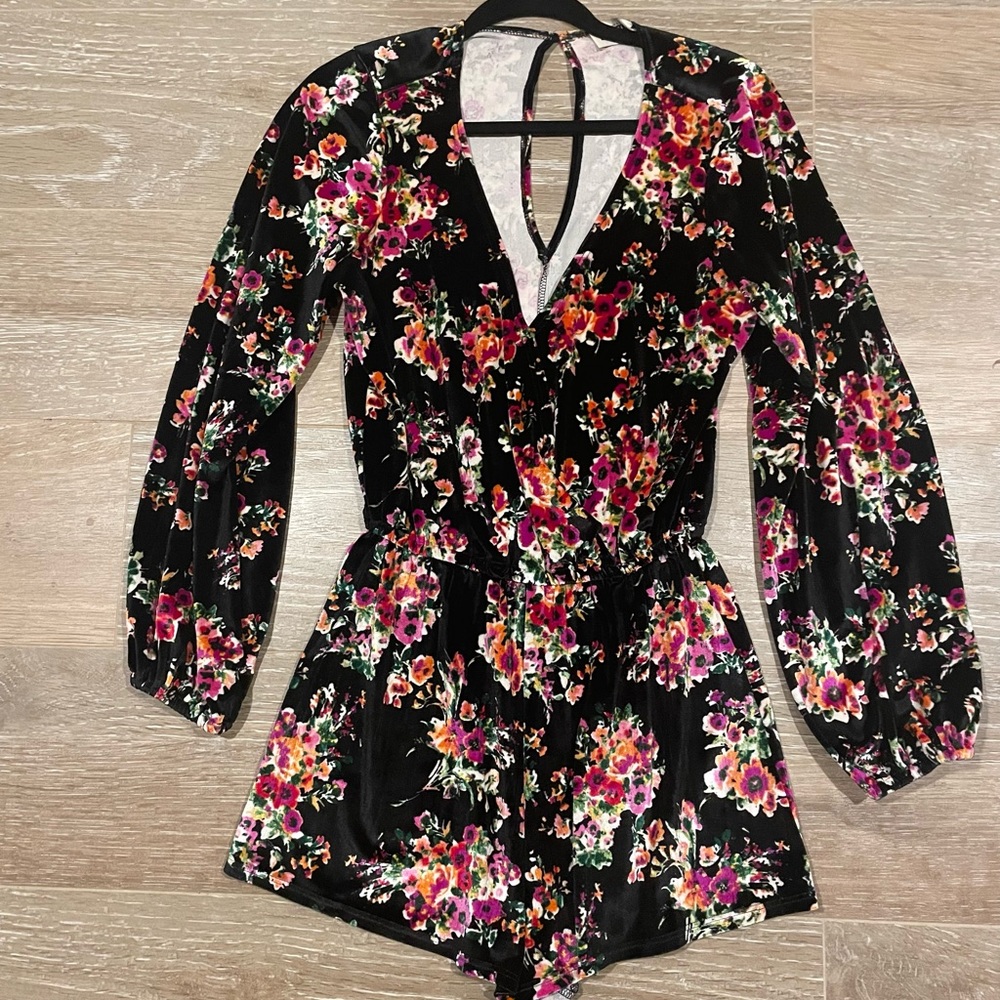 Velvet Floral Romper